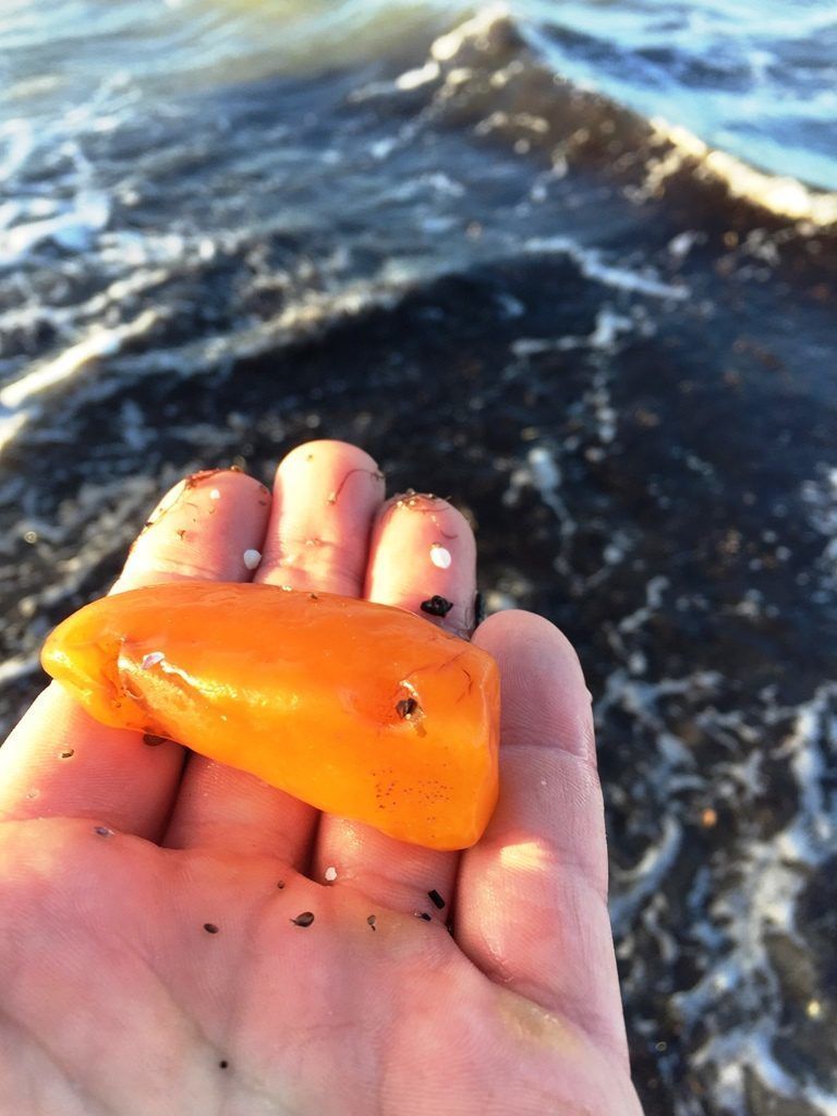 Bernsteinfund am Strand